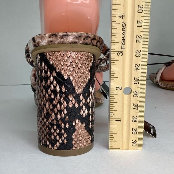 New! Express Square Toe Strap Round Heel Faux Leather Snake Print Sandals Sz 9 - Picture 10 of 11